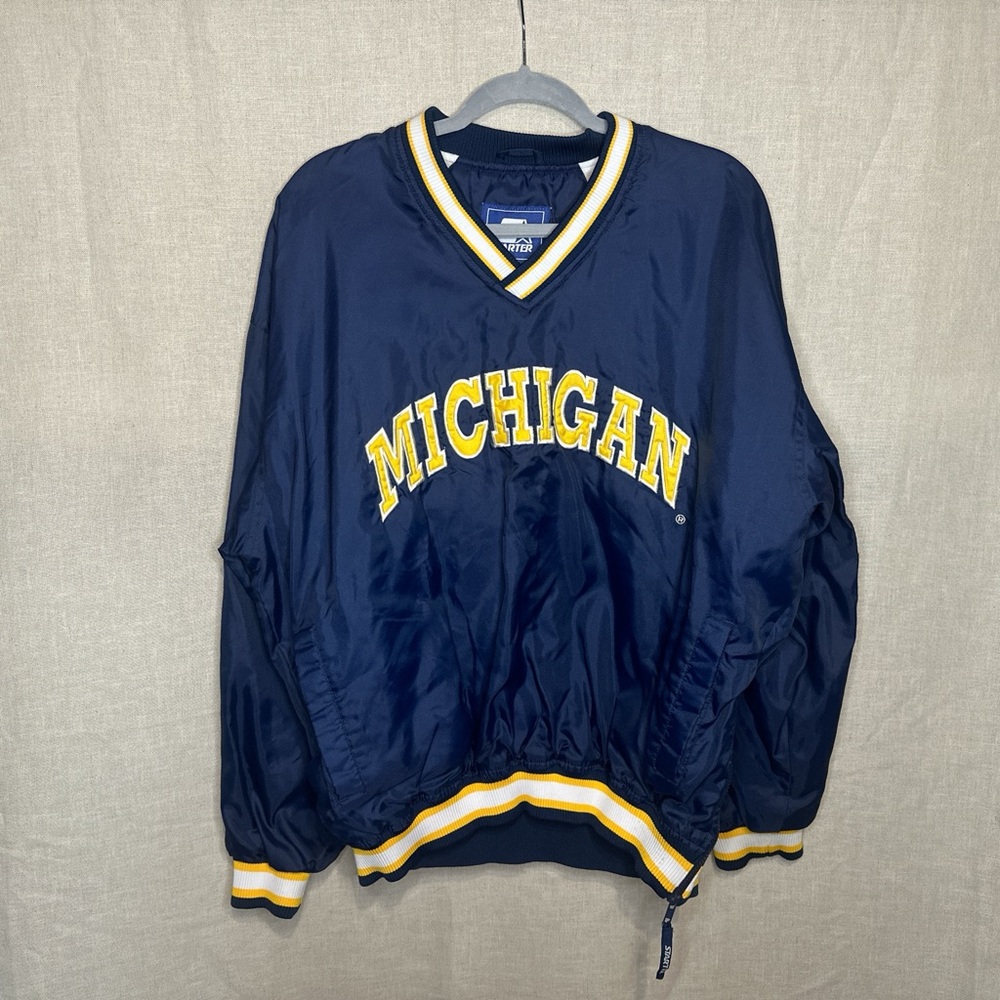Vintage 1996 Starter Michigan Wolverine NCAA Pullover Jacket L